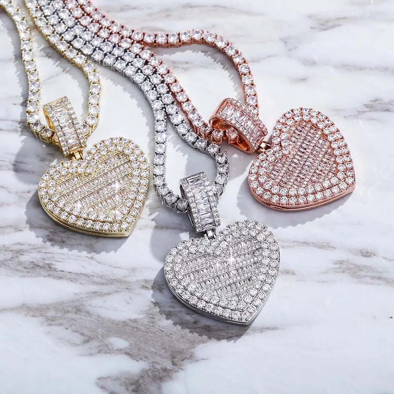 Rynx | THE BLING KING Large Heart-Shaped Photo Locket Pendant