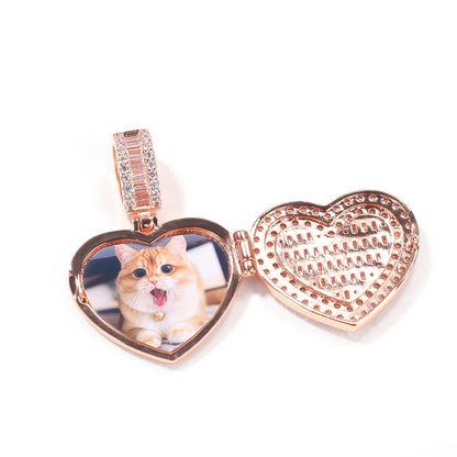 Rynx | THE BLING KING Large Heart-Shaped Photo Locket Pendant