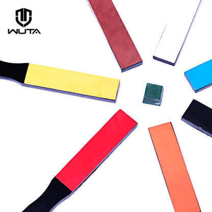 Rynx | WUTA Leather Knife Sharpener: Black Wood Razor Polishing Board for Fine Grinding - Includes Polish Compound, 8 Color Options Available