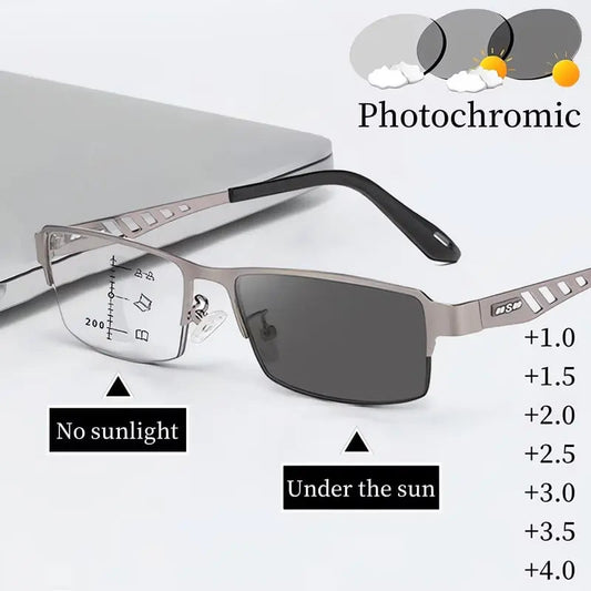 Rynx | Ultra-light multifocal self-tinting reading glasses