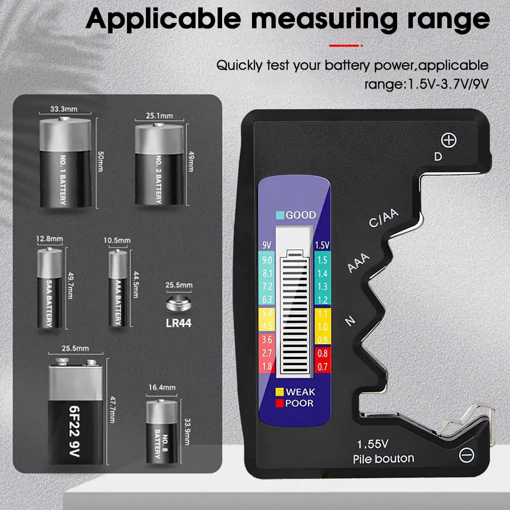 Rynx | Universal Battery Tester – Quick Test for AA, AAA, 9V & Button Cells