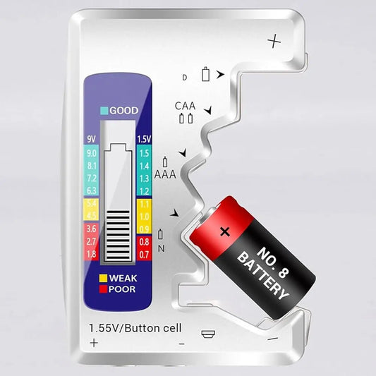 Rynx | Universal Battery Tester – Quick Test for AA, AAA, 9V & Button Cells