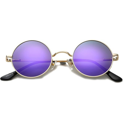 RYNX | Retro Polarized Sunglasses for Stylish Protection Gold purple mirror