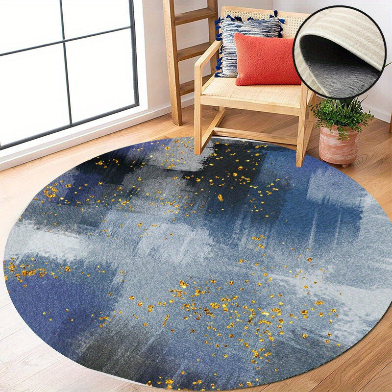 Rynx | Modern Abstract Boho Round Carpet - Non-Slip, Washable, Perfect for Bedroom, Bathroom, and Kitchen