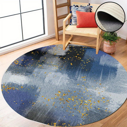 Rynx | Modern Abstract Boho Round Carpet - Non-Slip, Washable, Perfect for Bedroom, Bathroom, and Kitchen