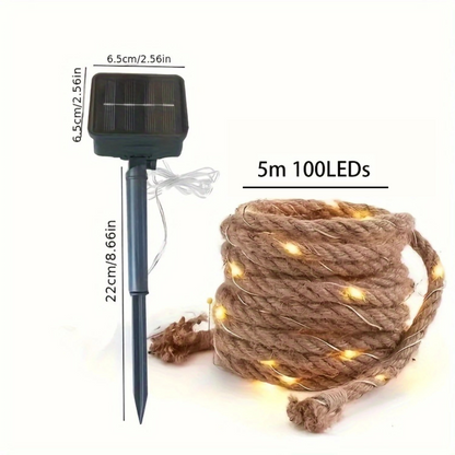 Rynx | SolarRope | Solar-powered hemp rope light | Sustainable decorative lighting for garden & terrace