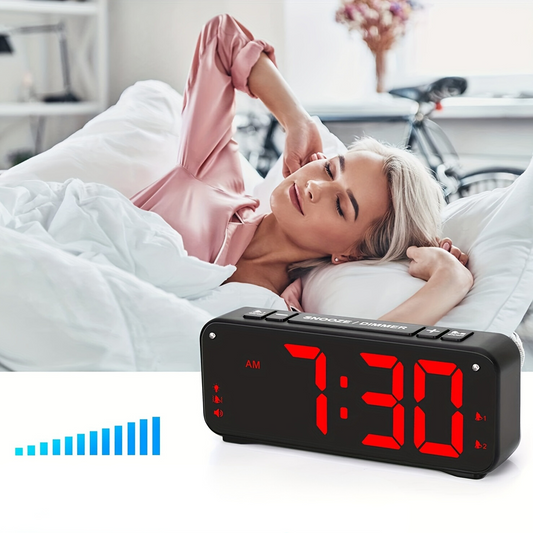 Rynx | LoudClock - Vibrating Alarm Clock with Large LED Display and Dual Alarms