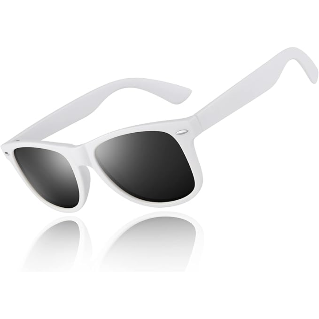 RYNX | RetroVision – Classic Polarized Sunglasses Mat white frame | Smoke colored lens