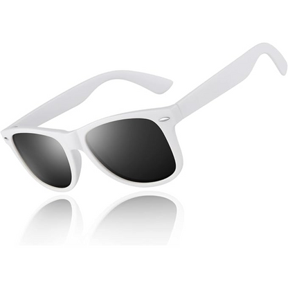 RYNX | RetroVision – Classic Polarized Sunglasses Mat white frame | Smoke colored lens