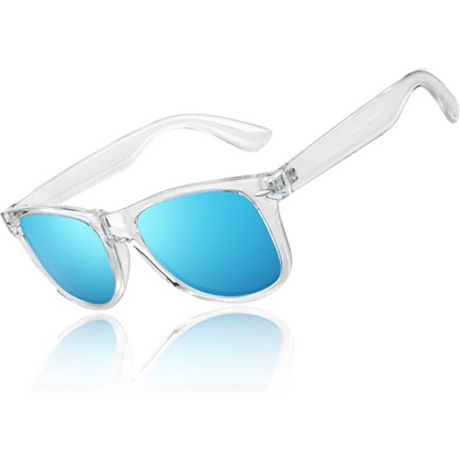RYNX | RetroVision – Classic Polarized Sunglasses Transparent frame | Revo Ice Blue lens