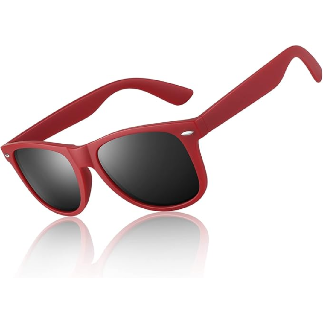 RYNX | RetroVision – Classic Polarized Sunglasses Mat red frame | Smoke colored lens