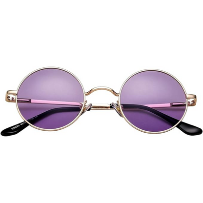 RYNX | Retro Polarized Sunglasses for Stylish Protection Gold Clear Purple