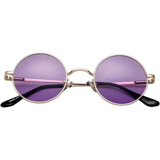 RYNX | Retro Polarized Sunglasses for Stylish Protection Gold Clear Purple