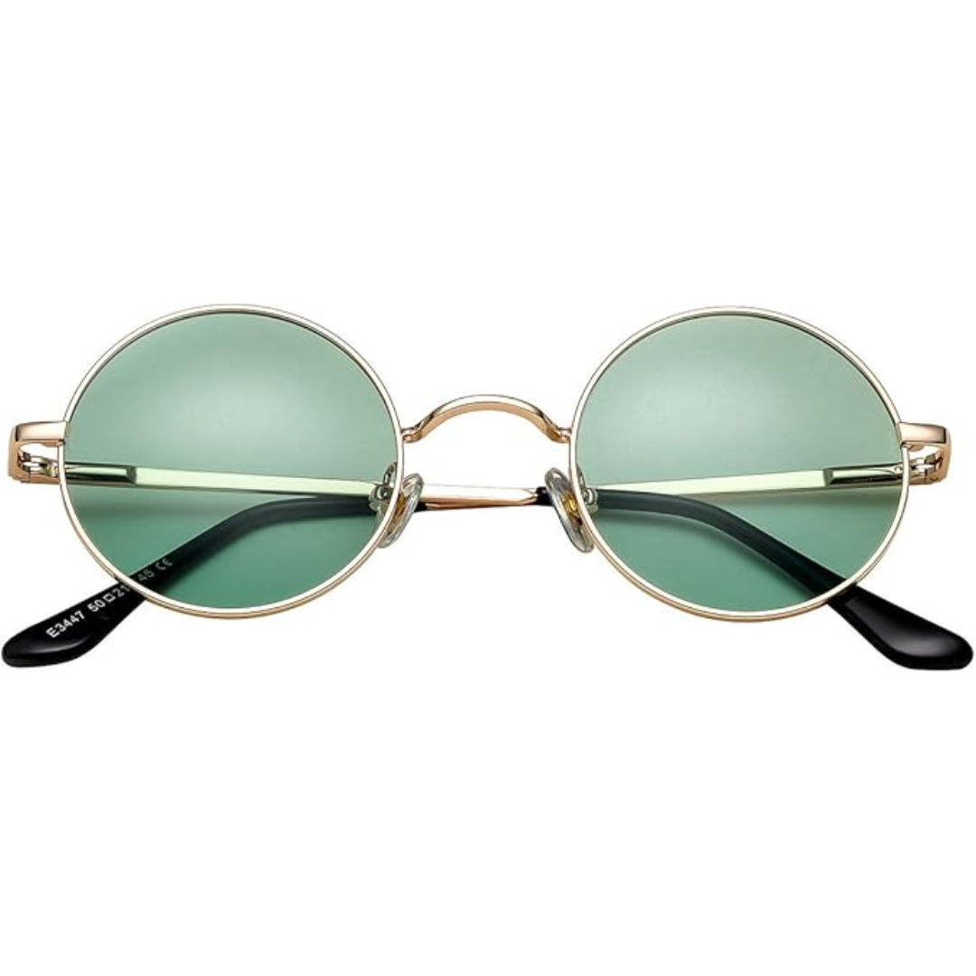 RYNX | Retro Polarized Sunglasses for Stylish Protection Gold Clear Green