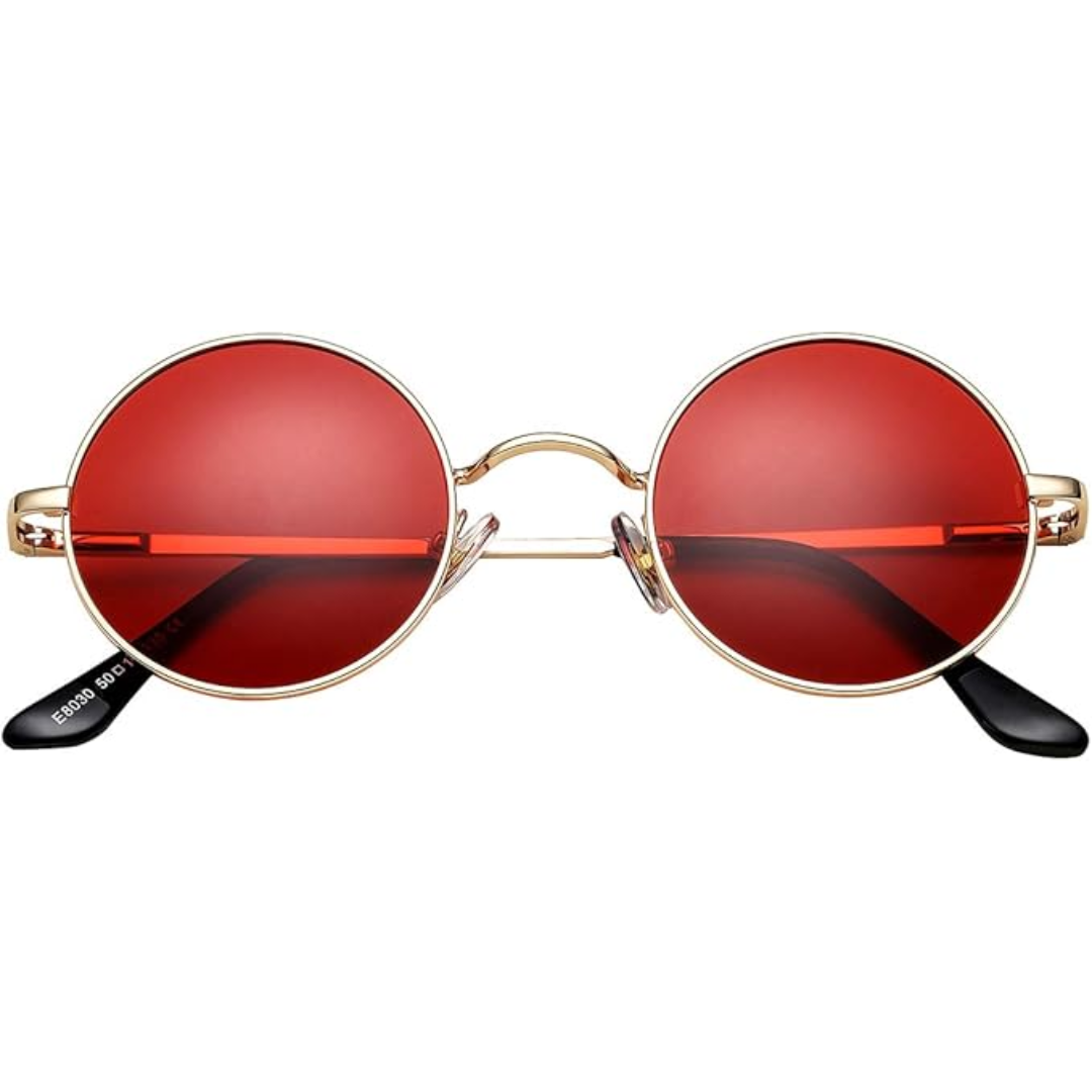 RYNX | Retro Polarized Sunglasses for Stylish Protection Gold bright red