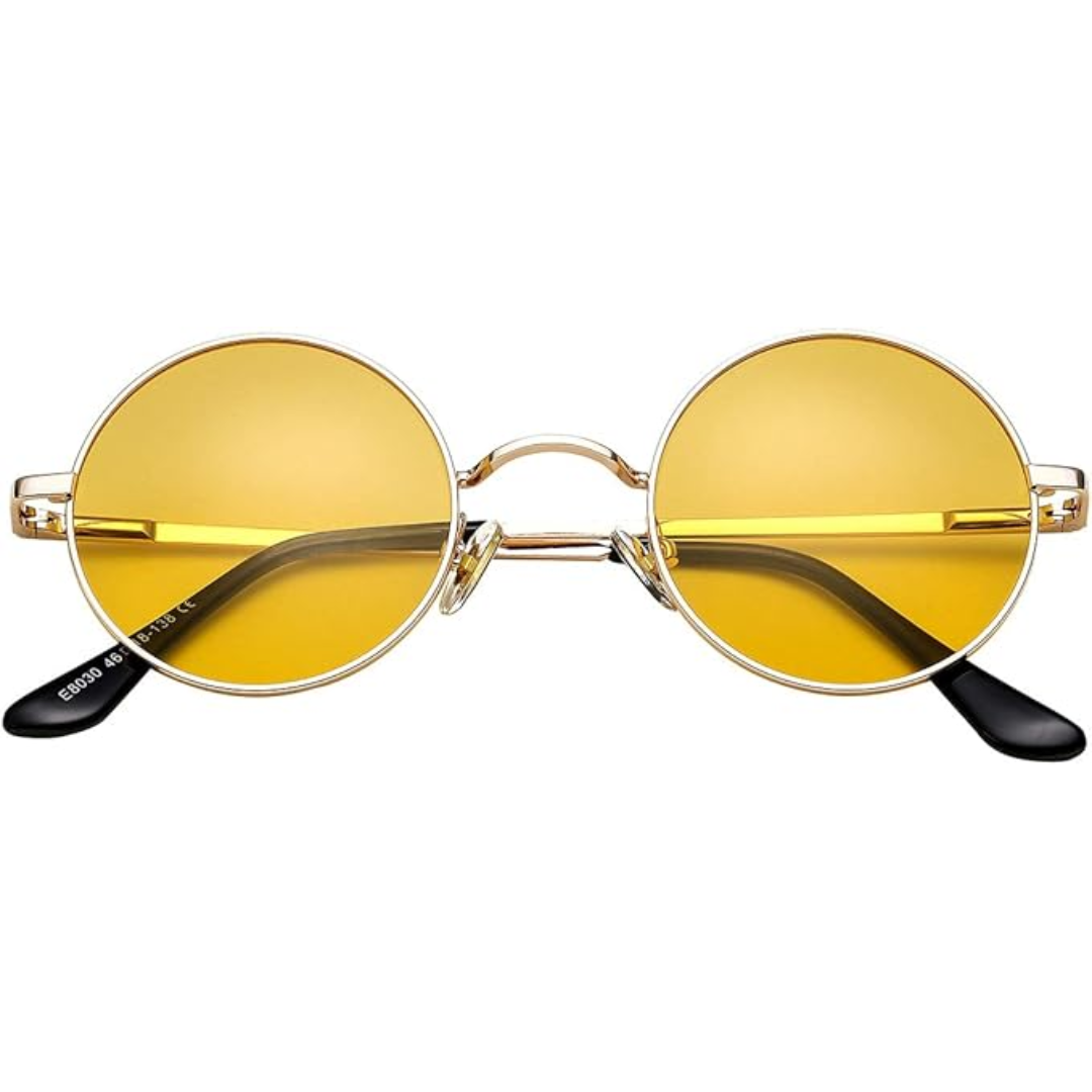 RYNX | Retro Polarized Sunglasses for Stylish Protection Gold Clear Yellow