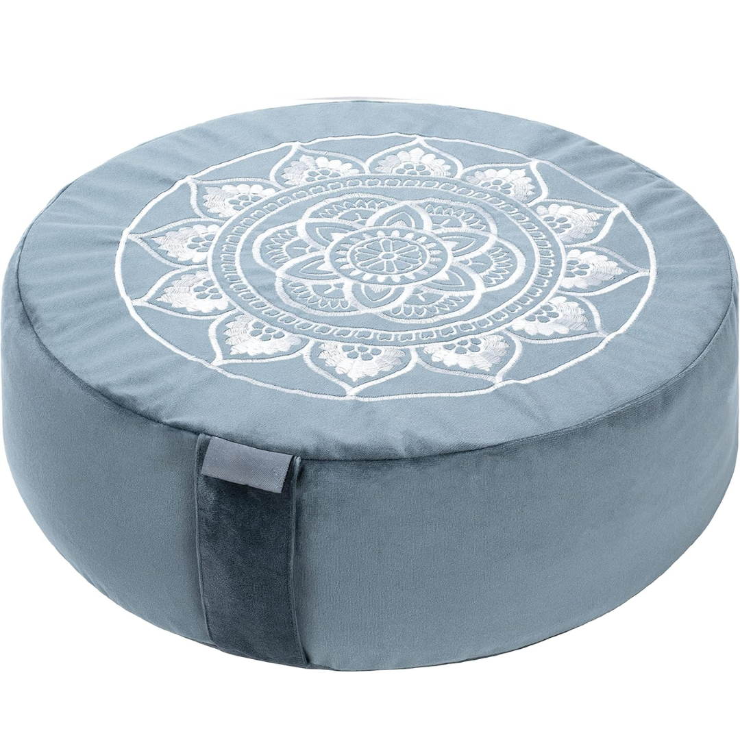 RYNX | Luxury Meditation Cushion in Premium Velvet Ocean blue