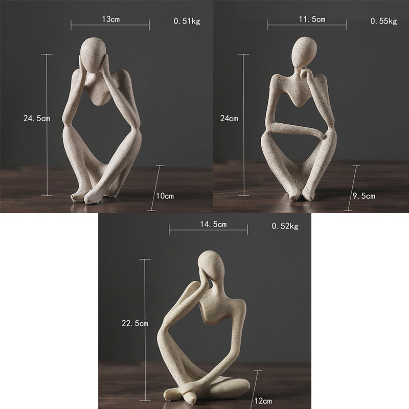 Rynx | Abstract Thinker Statue Resin Figure Office Home Decoration Desktop Decor Handmade Crafts Sculpture Modern Art