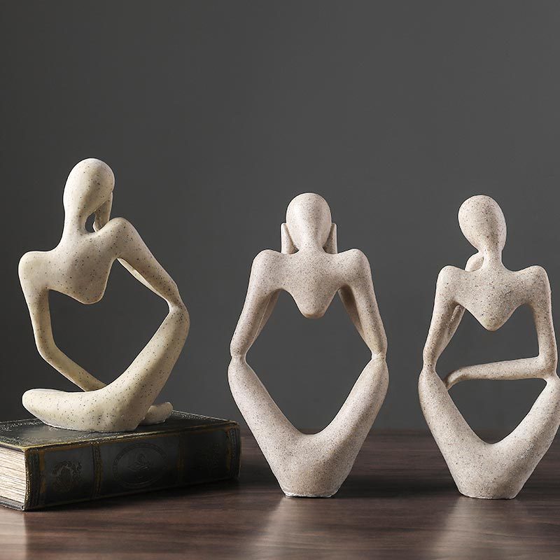 Rynx | Abstract Thinker Statue Resin Figure Office Home Decoration Desktop Decor Handmade Crafts Sculpture Modern Art