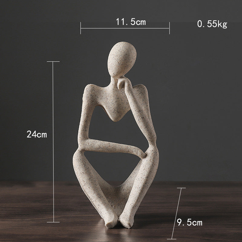 Rynx | Abstract Thinker Statue Resin Figure Office Home Decoration Desktop Decor Handmade Crafts Sculpture Modern Art