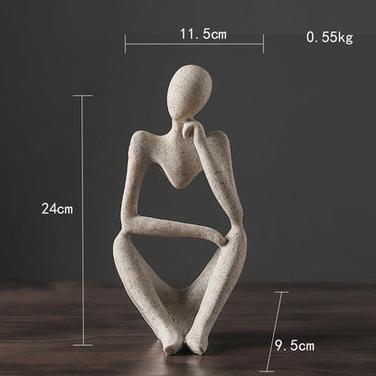 Rynx | Abstract Thinker Statue Resin Figure Office Home Decoration Desktop Decor Handmade Crafts Sculpture Modern Art