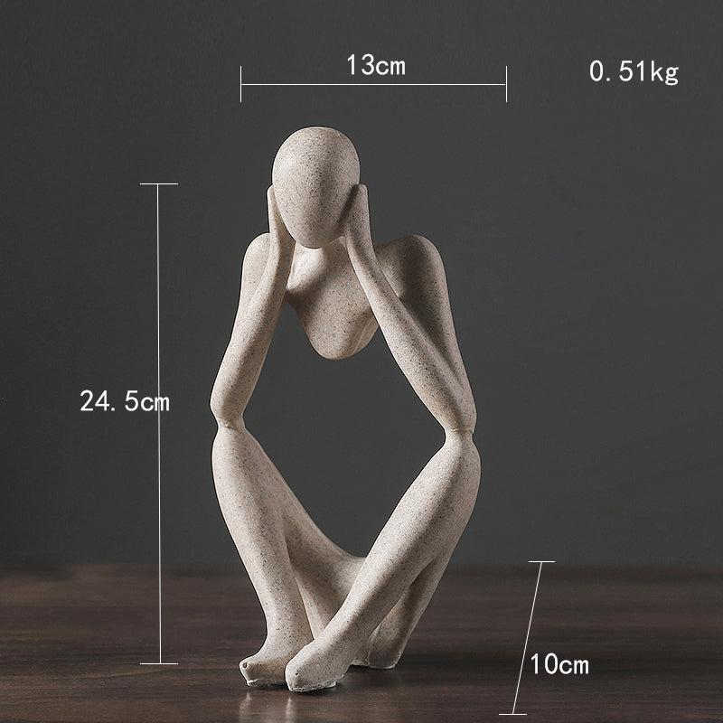 Rynx | Abstract Thinker Statue Resin Figure Office Home Decoration Desktop Decor Handmade Crafts Sculpture Modern Art