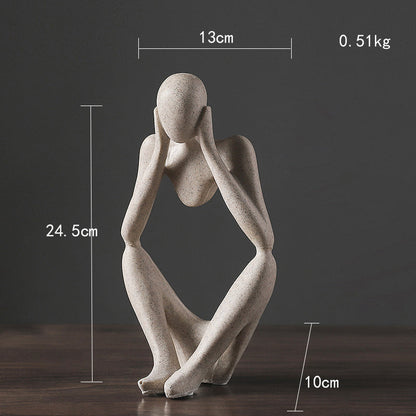 Rynx | Abstract Thinker Statue Resin Figure Office Home Decoration Desktop Decor Handmade Crafts Sculpture Modern Art