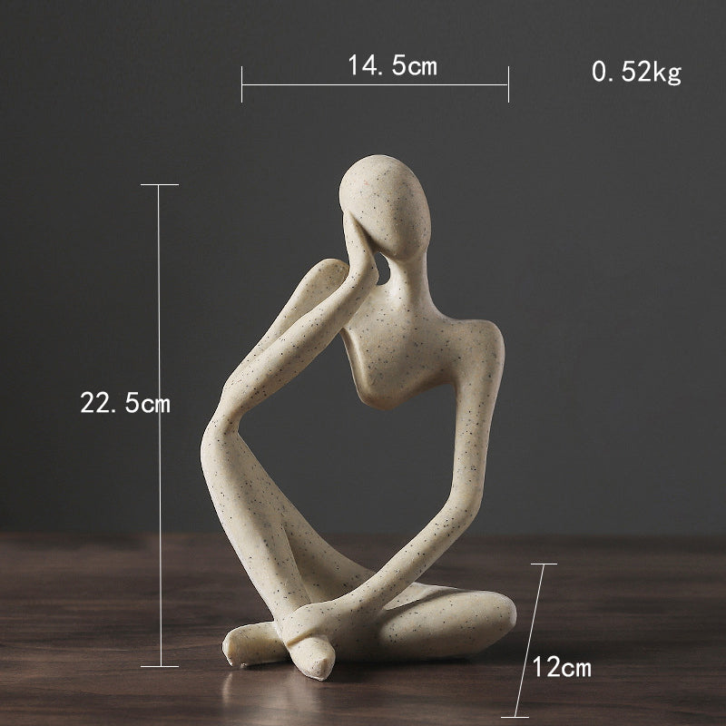 Rynx | Abstract Thinker Statue Resin Figure Office Home Decoration Desktop Decor Handmade Crafts Sculpture Modern Art