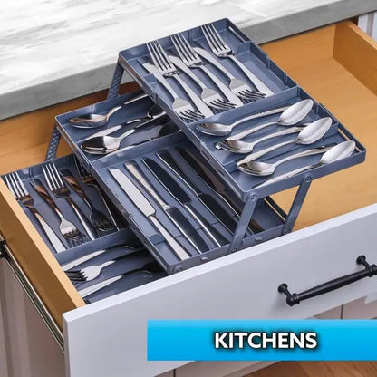 Rynx | Adjustable Multilevel Drawer Organizer for Effortless Storage