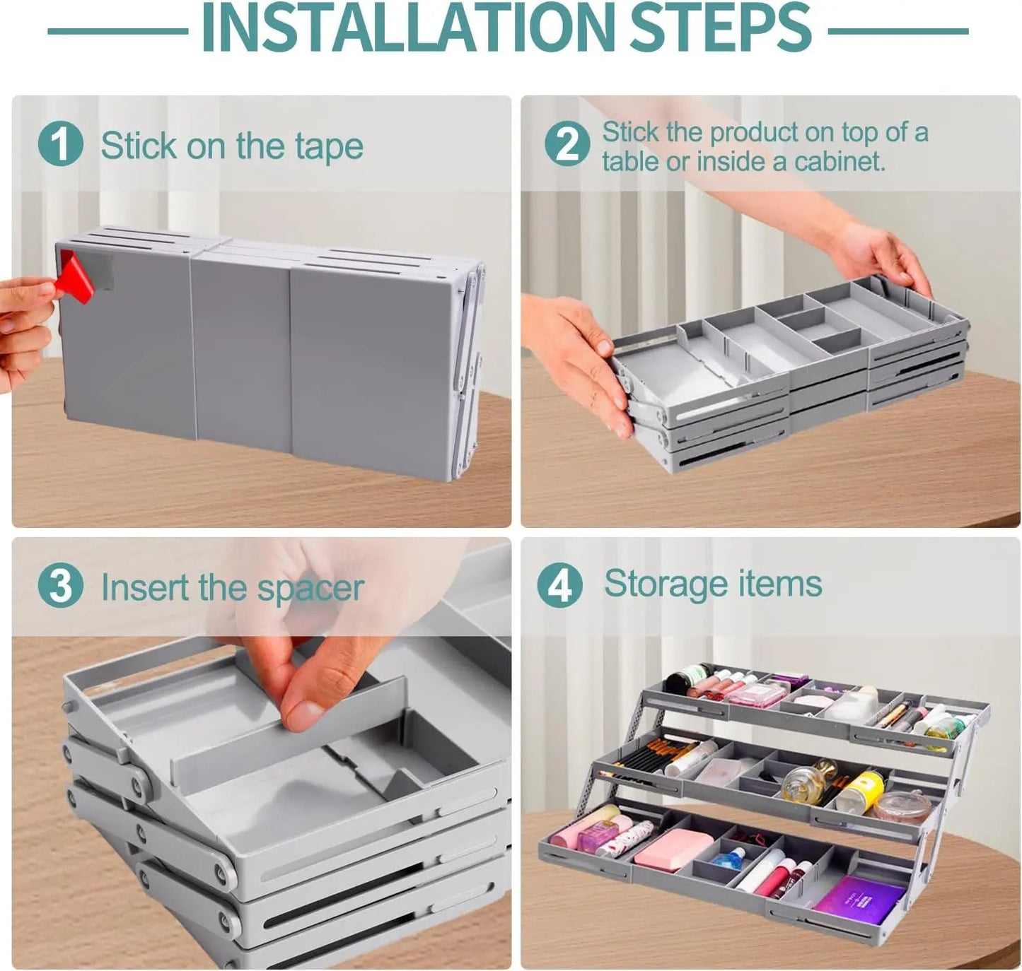 Rynx | Adjustable Multilevel Drawer Organizer for Effortless Storage