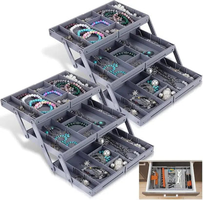 Rynx | Adjustable Multilevel Drawer Organizer for Effortless Storage