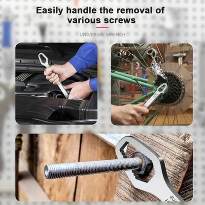 Rynx | Adjustable Wrench with Double-Sided Self-Tightening Handle, Chrome Steel