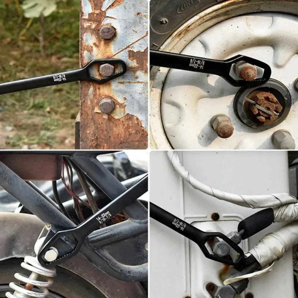 Rynx | Adjustable Wrench with Double-Sided Self-Tightening Handle, Chrome Steel