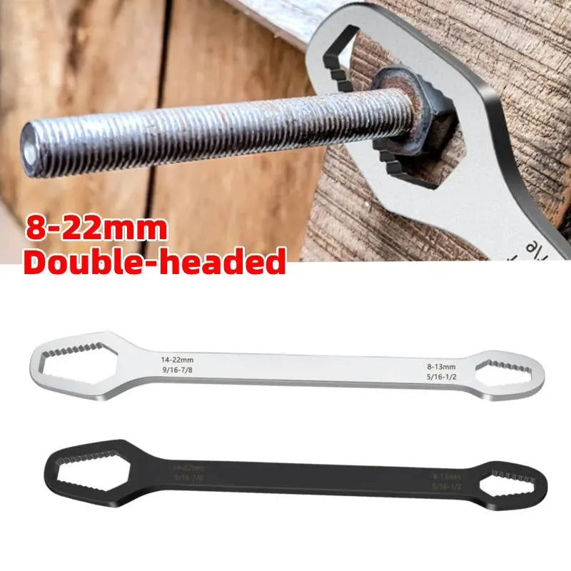 Rynx | Adjustable Wrench with Double-Sided Self-Tightening Handle, Chrome Steel