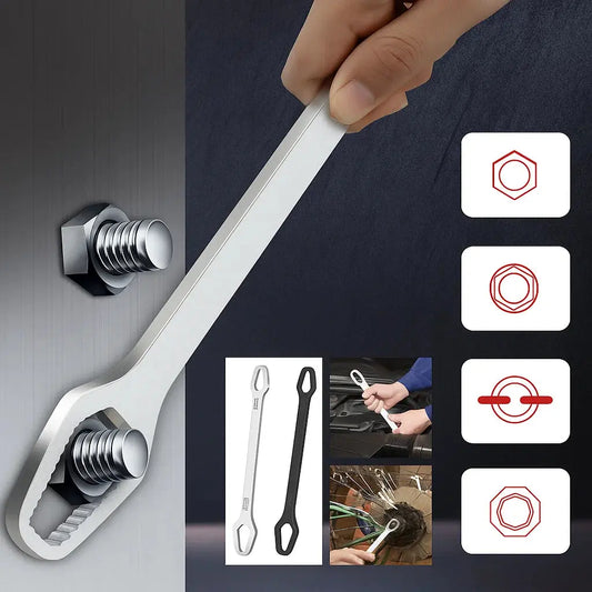 Rynx | Adjustable Wrench with Double-Sided Self-Tightening Handle, Chrome Steel