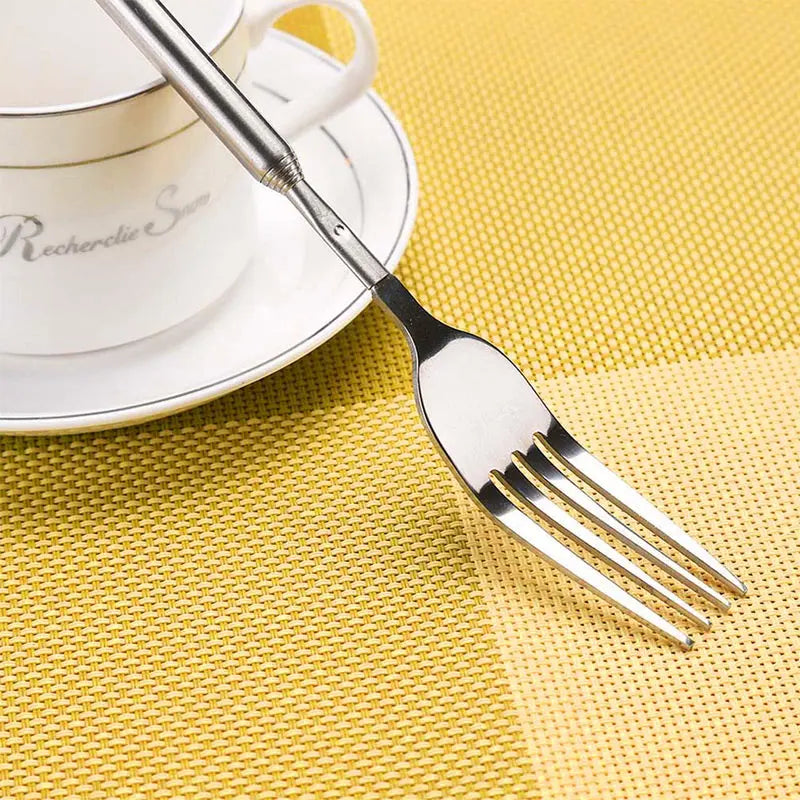 Rynx | Adjustable Stainless Steel Cutlery Set with Extendable Fork and Spoon