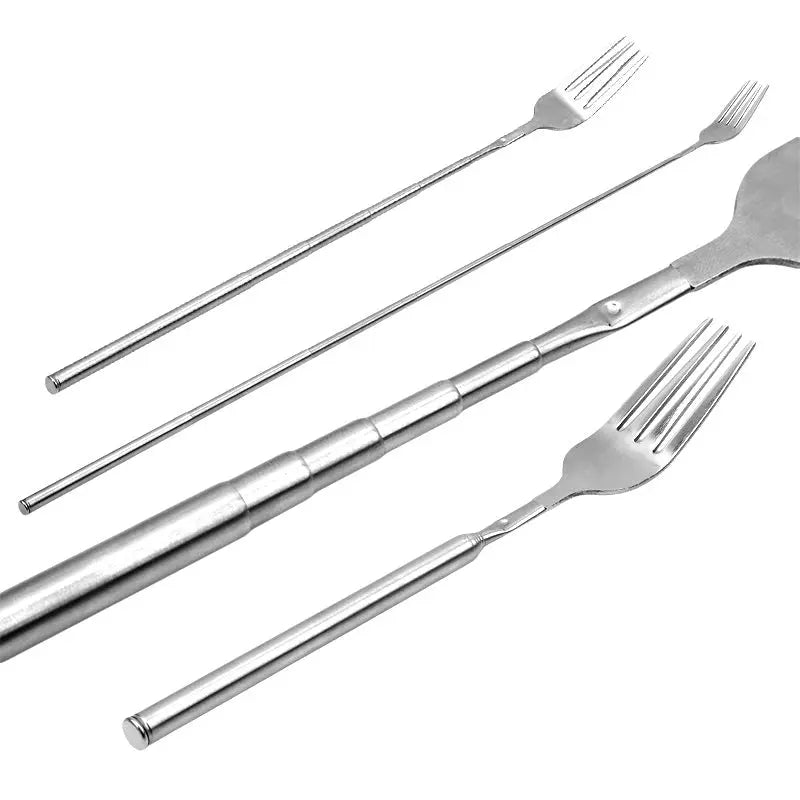 Rynx | Adjustable Stainless Steel Cutlery Set with Extendable Fork and Spoon