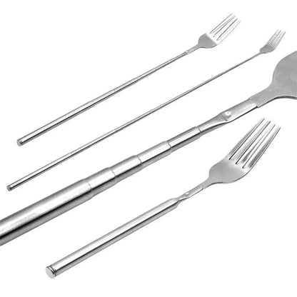 Rynx | Adjustable Stainless Steel Cutlery Set with Extendable Fork and Spoon