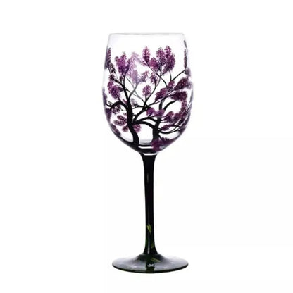 Rynx | Four Seasons Tree - Wine Glass | Hand-painted Artistic Glasses