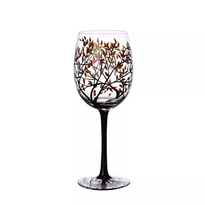 Rynx | Four Seasons Tree - Wine Glass | Hand-painted Artistic Glasses