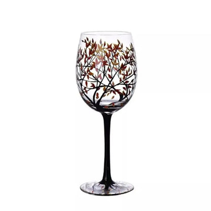 Rynx | Four Seasons Tree - Wine Glass | Hand-painted Artistic Glasses