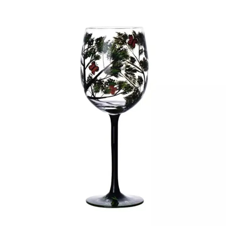 Rynx | Four Seasons Tree - Wine Glass | Hand-painted Artistic Glasses
