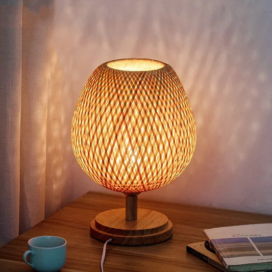 Rynx | Vintage Bamboo Table Lamp - TimberGlow