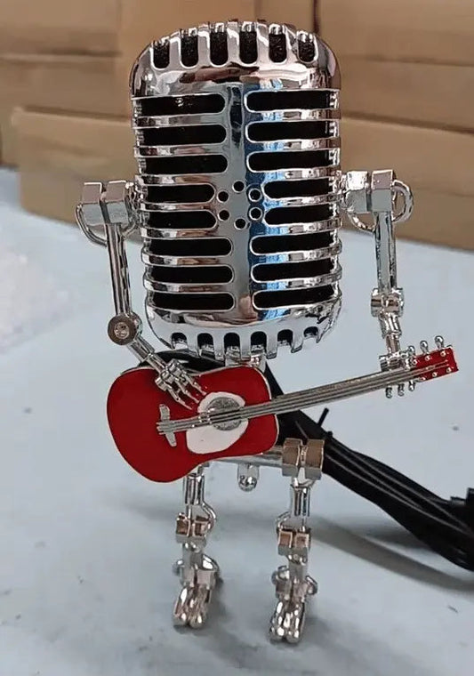 Rynx | Vintage Microphone Robot Lamp — Industrial Alloy Desk Lamp