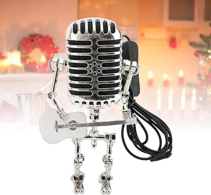 Rynx | Vintage Microphone Robot Lamp — Industrial Alloy Desk Lamp