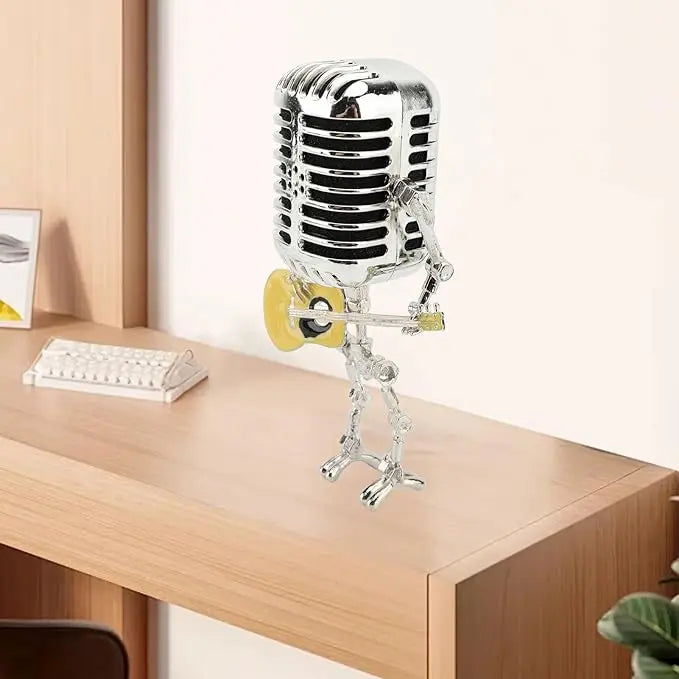 Rynx | Vintage Microphone Robot Lamp — Industrial Alloy Desk Lamp