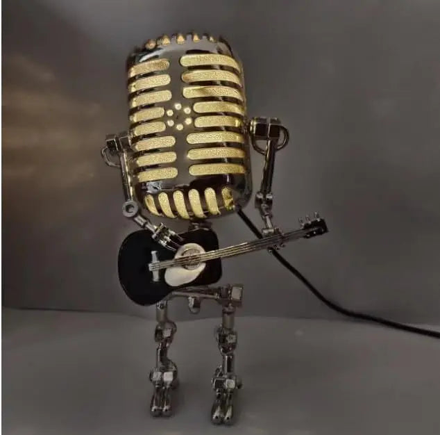 Rynx | Vintage Microphone Robot Lamp — Industrial Alloy Desk Lamp