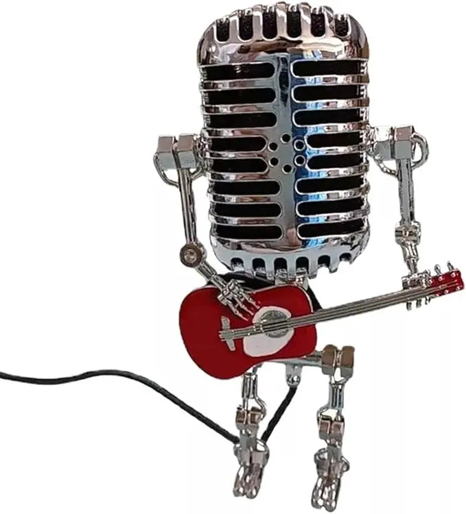 Rynx | Vintage Microphone Robot Lamp — Industrial Alloy Desk Lamp