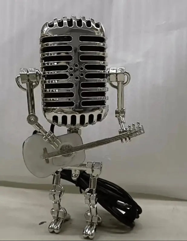 Rynx | Vintage Microphone Robot Lamp — Industrial Alloy Desk Lamp
