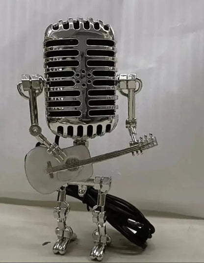 Rynx | Vintage Microphone Robot Lamp — Industrial Alloy Desk Lamp
